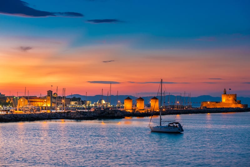 Sunset cruise of Rhodes