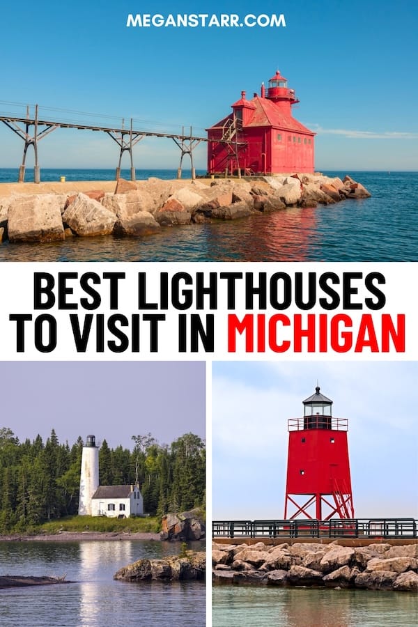 Are you looking for the prettiest Michigan lighthouses to visit this year? These are the best lighthouses in Michigan, their history, and how to visit each! | Places to visit in Michigan | Things to do in Michigan | Small towns in Michigan | What to do in Michigan | Michigan destinations | Michigan history | Michigan itinerary