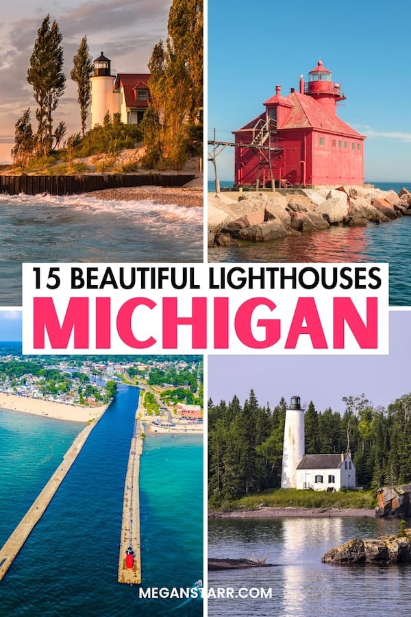 Are you looking for the prettiest Michigan lighthouses to visit this year? These are the best lighthouses in Michigan, their history, and how to visit each! | Places to visit in Michigan | Things to do in Michigan | Small towns in Michigan | What to do in Michigan | Michigan destinations | Michigan history | Michigan itinerary