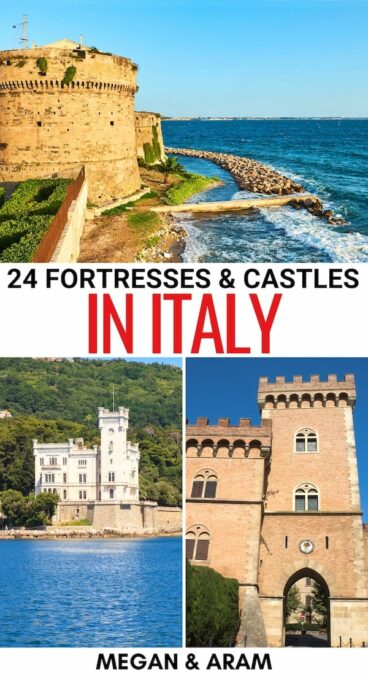 Are you looking for the most beautiful fortresses and castles in Italy? This guide covers some of the most popular Italian castles and tells you how you can visit! | Italy castles | Fortresses in Italy | Palaces in Italy | Italy fortresses | Italy palaces | Things to do in Italy | What to do in Italy | Italy castello | Italy itinerary