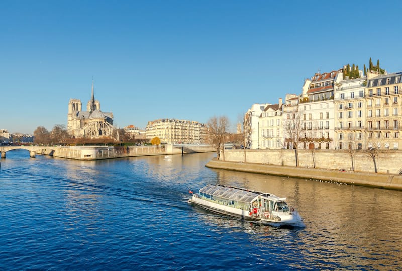 Along the Seine River in winter