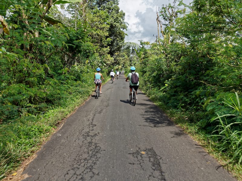 Biking through Bali