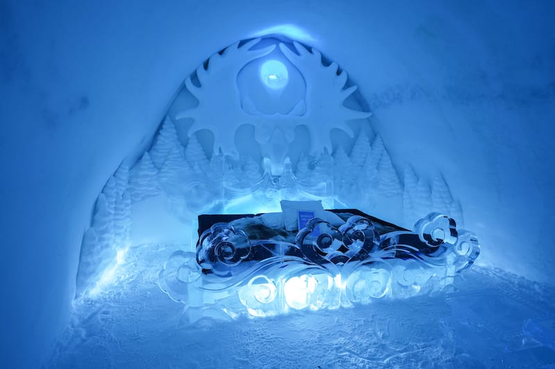 Ice hotel rooms