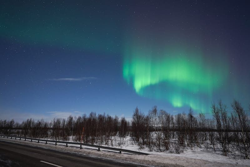 Seeing the lights on our way out of Kiruna