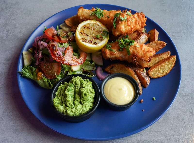 Fish and chips at Aurora Restobar