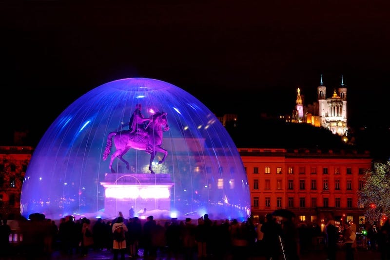 Fete des Lumieres during winter in Lyon