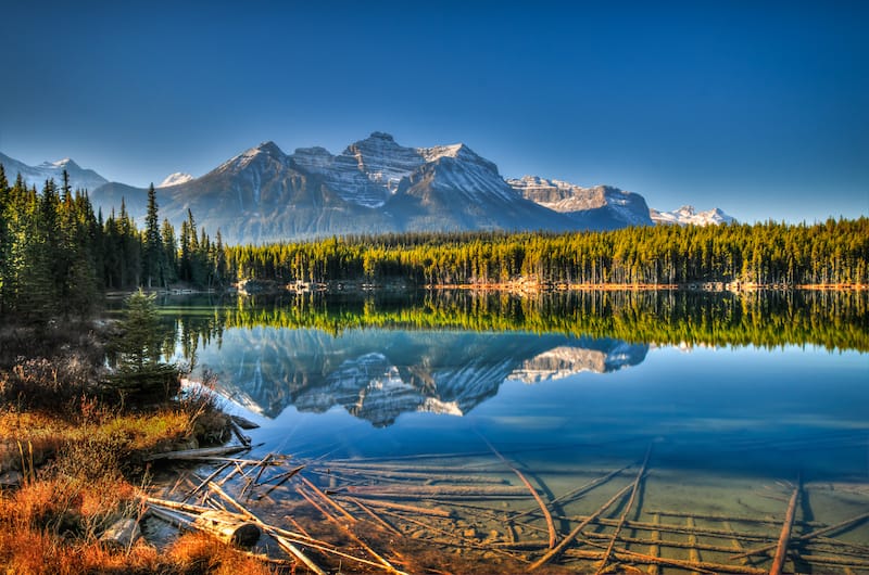 Herbert Lake along the Icefields Parkway