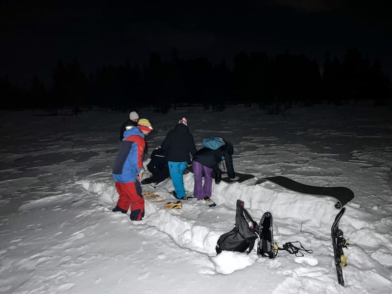 Making our snow sofa