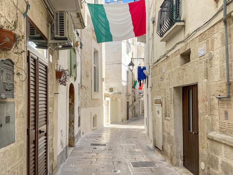 Perusing the old town of Monopoli, Italy