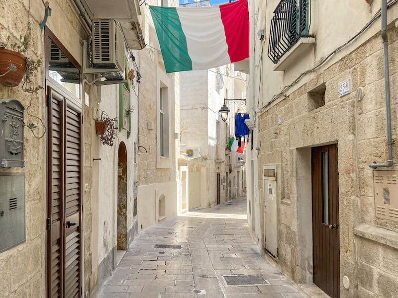 Perusing the old town of Monopoli, Italy