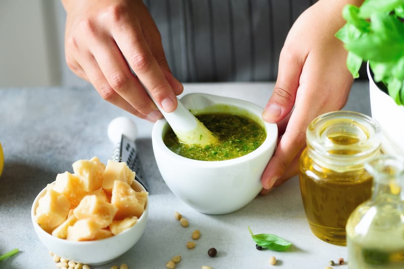 Learning to make pesto