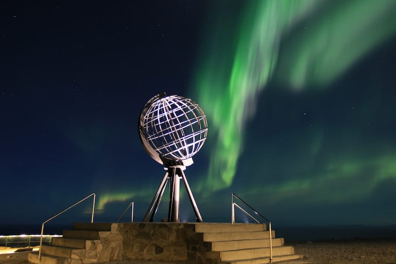 North Cape under the aurora