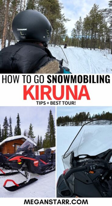 Are you looking to book the best Kiruna snowmobiling tour on your Sweden trip? This guide covers how to go snowmobiling in Kiruna and gives tips for your adventure! | Snowmobile Kiruna | Snowmobiling Abisko | Abisko snowmobiling | Kiruna snowmobiling | Kiruna snowmobile | What to do in Kiruna | Kiruna tours
