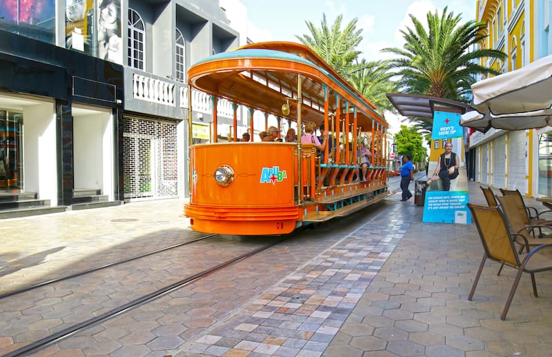 Waterfront shopping street, Lloyd G. Smith Blvd, Oranjestad, Aruba