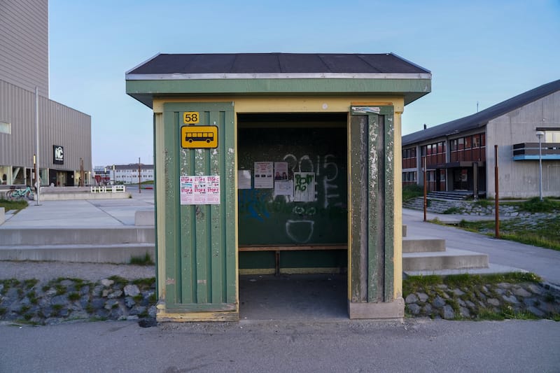 Bus stop beside Nuuk Center
