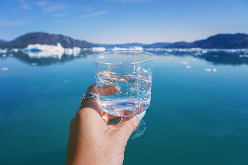 Fresh water from an iceberg in Greenland