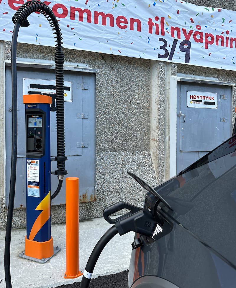 Charging our electric car in Norway