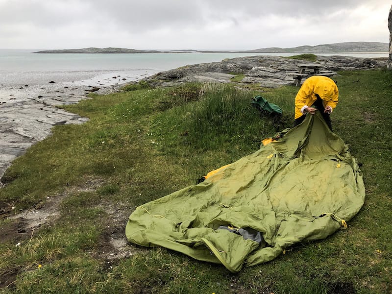 Setting up camp for the night near Bodø