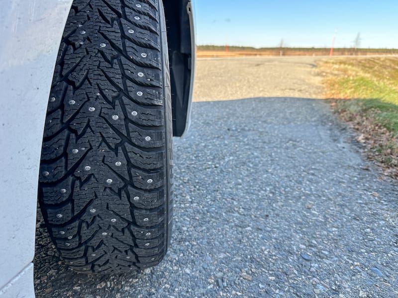 Winter tires on one of my rental cars in Finland