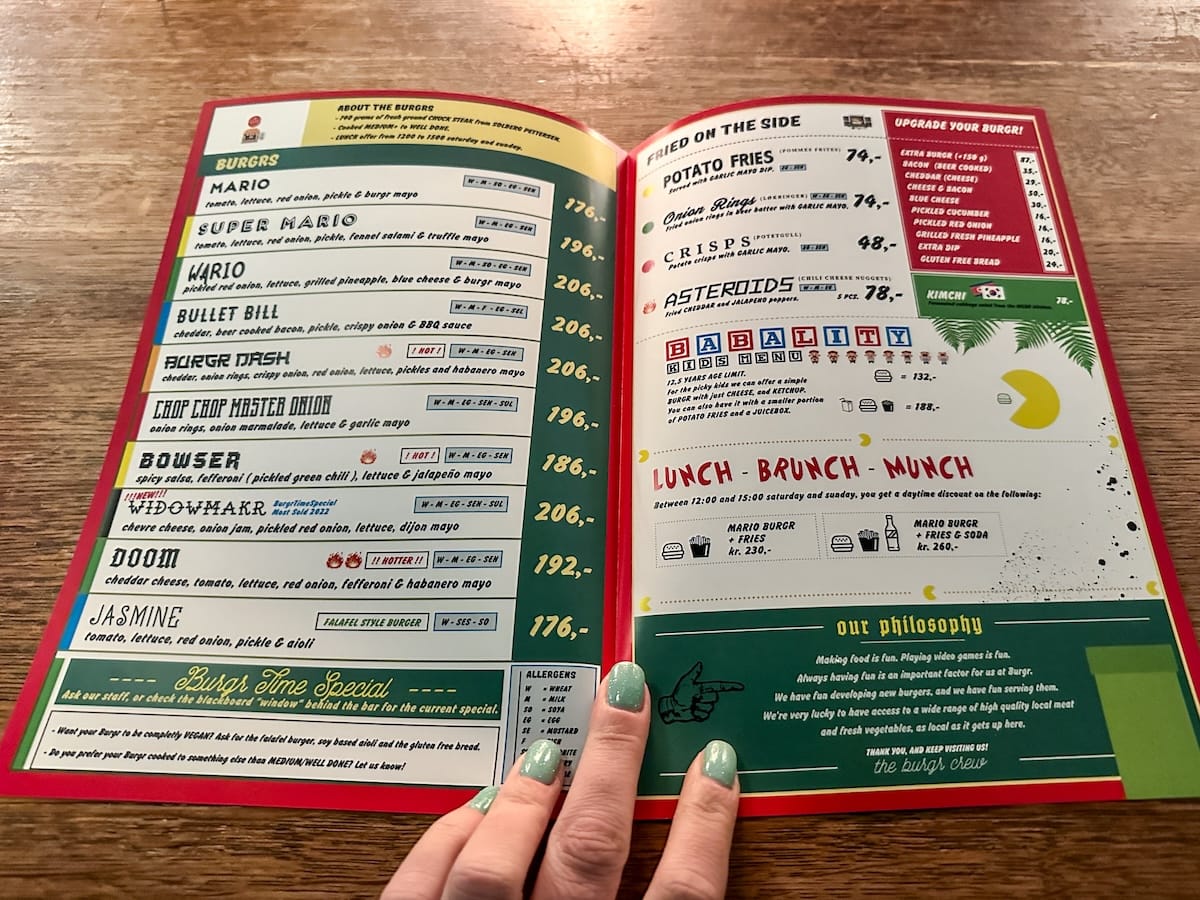 Even the menu at Burgr has vegan options!