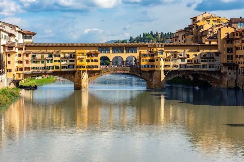 The Ponte Vecchio Bridge is only 10 minutes away