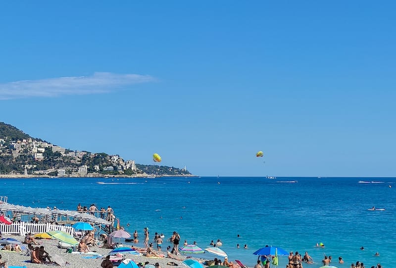 Blue beach next to Plage du Centenaire