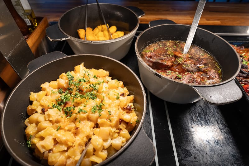 Part of the dinner buffet at the Northern Lights Village