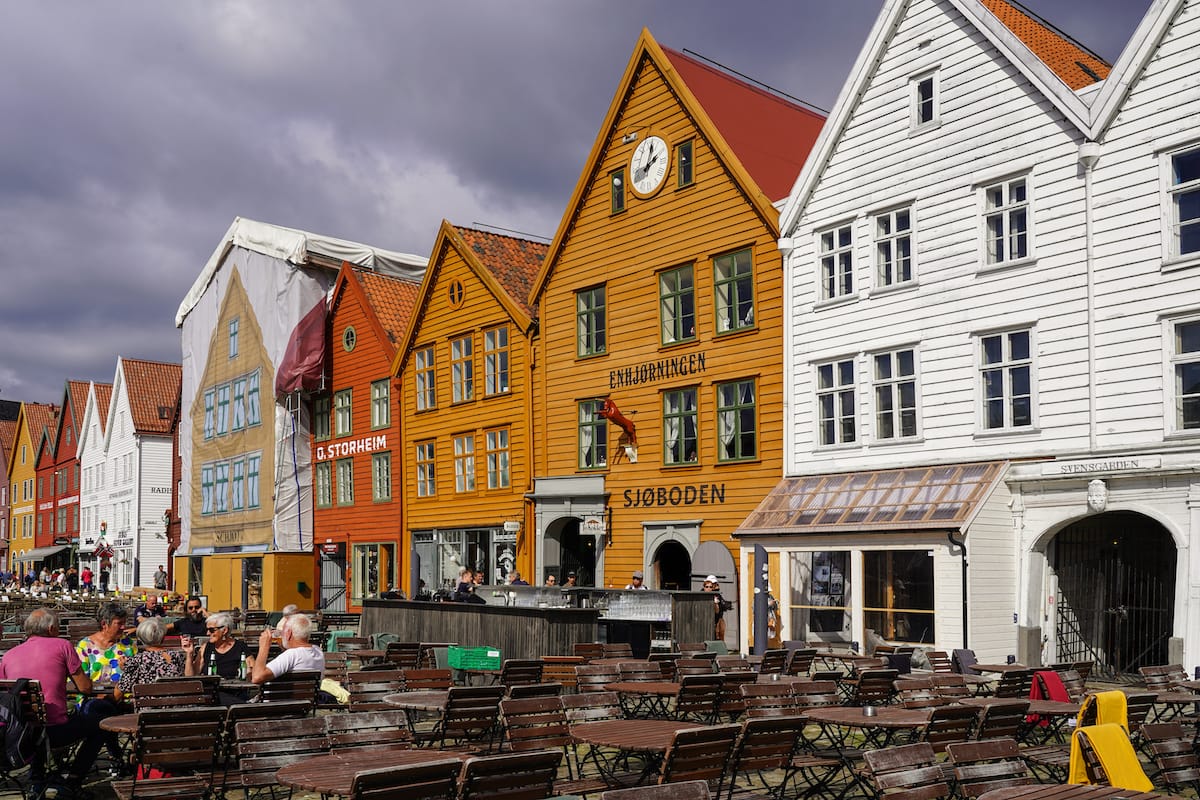 You can also explore Bryggen in the evening... with drinks