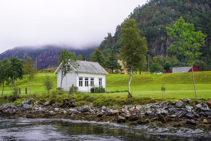 Village on the Mostraumen fjord tour