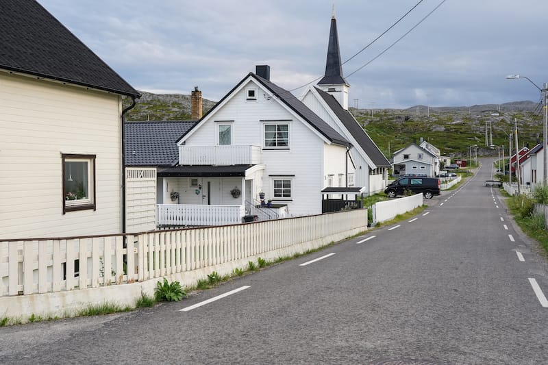 Bugøynes Chapel in the distance