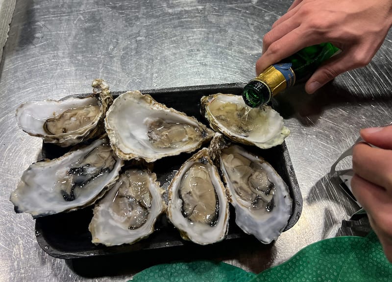 Oysters with Champagne was a huge hit!