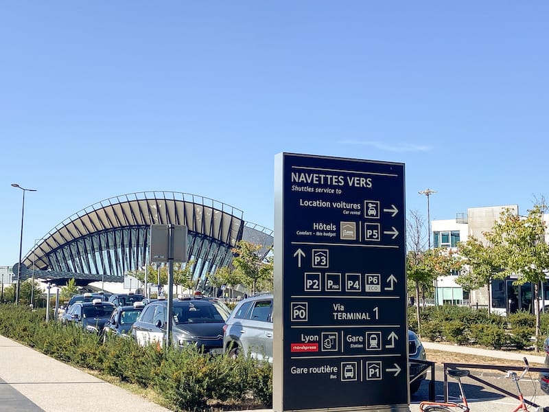 Sign for Lyon Saint-Exupéry TGV building