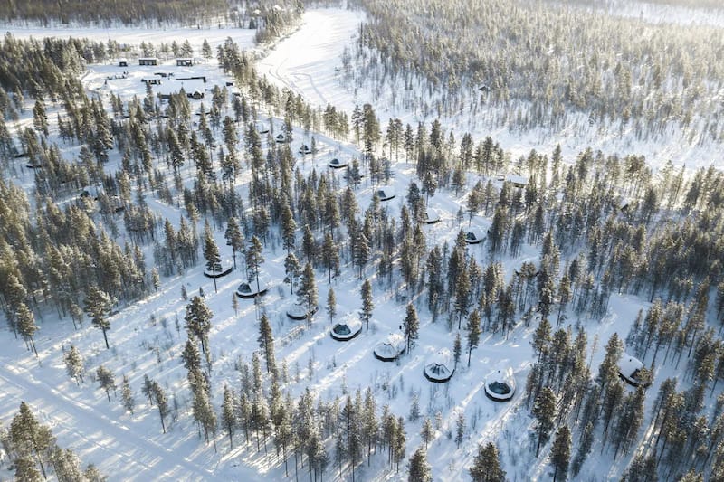 Ivalo's Aurora Village in winter