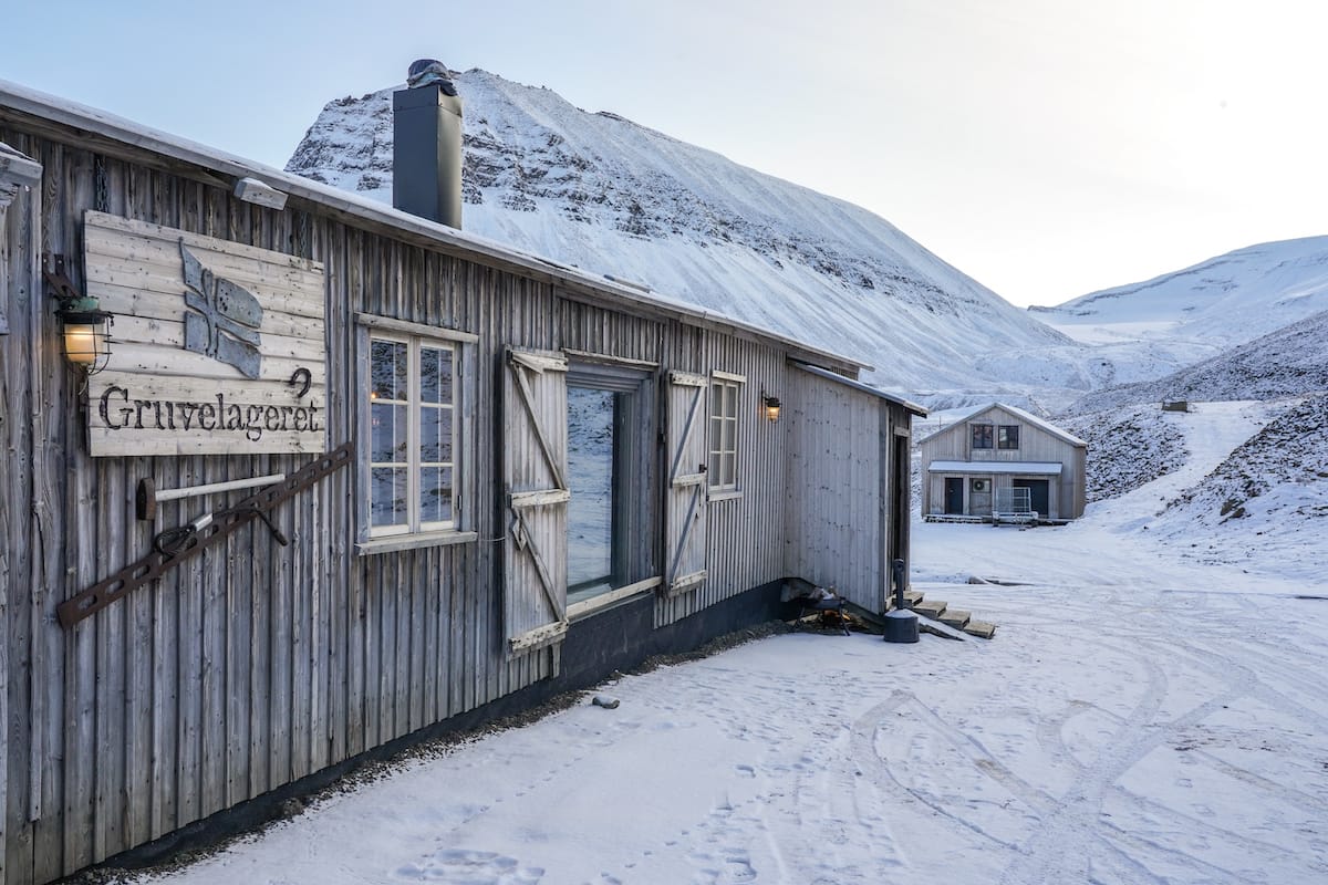 Outside Gruvelageret in Longyearbyen