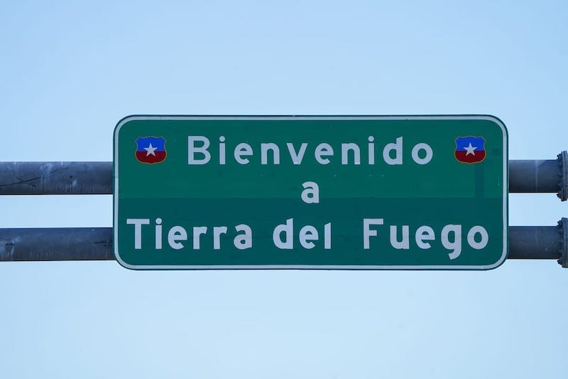 Arriving on Tierra del Fuego from a ferry crossing