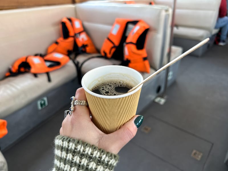 Coffee on board before the boat starting moving