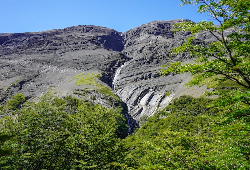 A waterfall on the hiking route