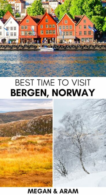 Are you looking for the best time to visit Bergen, Norway? I have been several times and even lived there, so I am breaking down the seasons, month-by-month! | Bergen in winter | Bergen in spring | Bergen in summer | Bergen in January | Bergen in February | Bergen in March | Bergen in May | Bergen in June | Bergen in April | Bergen in December | Bergen in July | Bergen in August