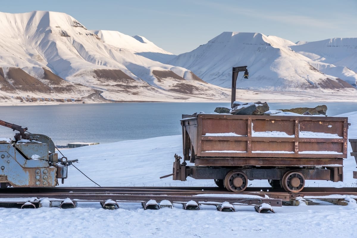 Outside the Gruve 3 mine in Svalbard