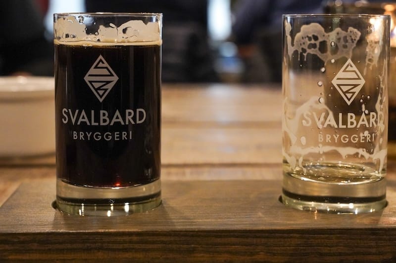 Drinking beer at Svalbard Brewery