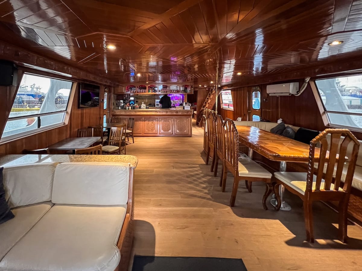 Inside Amelia Rose boat