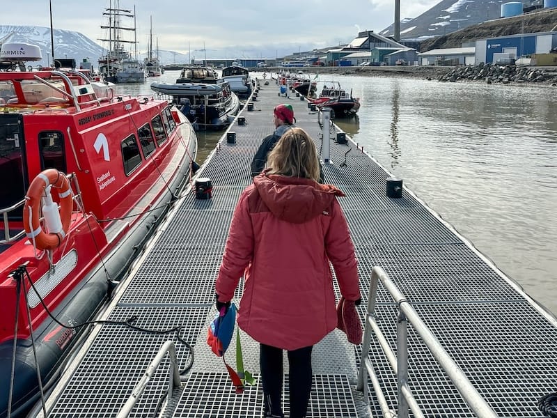 Walking to our boat