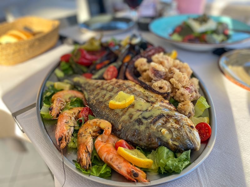 The seafood in Santorini is out of this world