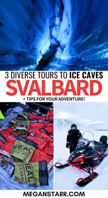 Want to visit an ice cave in Svalbard on your upcoming trip? This guide details three unique ice cave tours, and my tips for making the most of your adventure! | ice caves in svalbard | ice caves in longyearbyen | longyearbyen ice caves | svalbard ice caves | things to do in svalbard | svalbard itinerary | svalbard in winter | svalbard in spring | what to do in svalbard