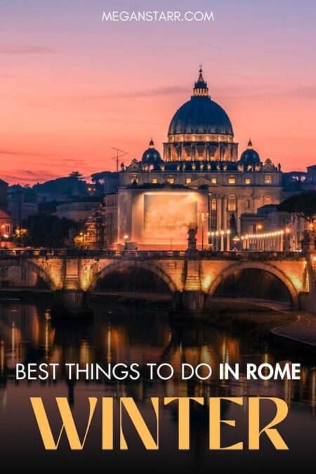 Are you looking for the best things to do in Rome in winter? This winter and Christmas in Rome travel guide will help you plan your trip! Learn more here! | Winter in Rome | Rome Christmas | Rome winter | Rome in December | Rome in January | Rome in February | Snow in Rome | Rome winter day trips | Day trips from Rome in winter | Things to do in Rome | What to do in Rome | Rome itinerary | Italy in winter | Italy at Christmas | Christmas in Italy