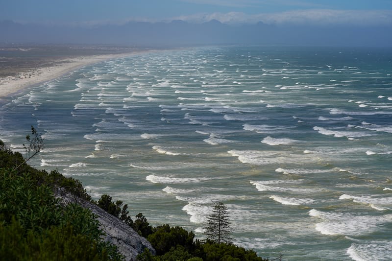 I got to Muizenberg Beach on a windy day!