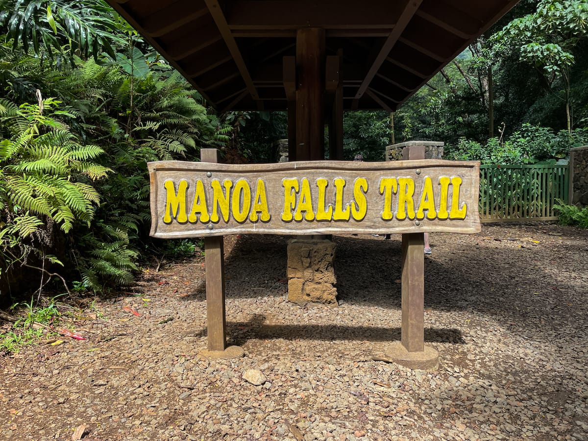 Manoa Falls Trail sign