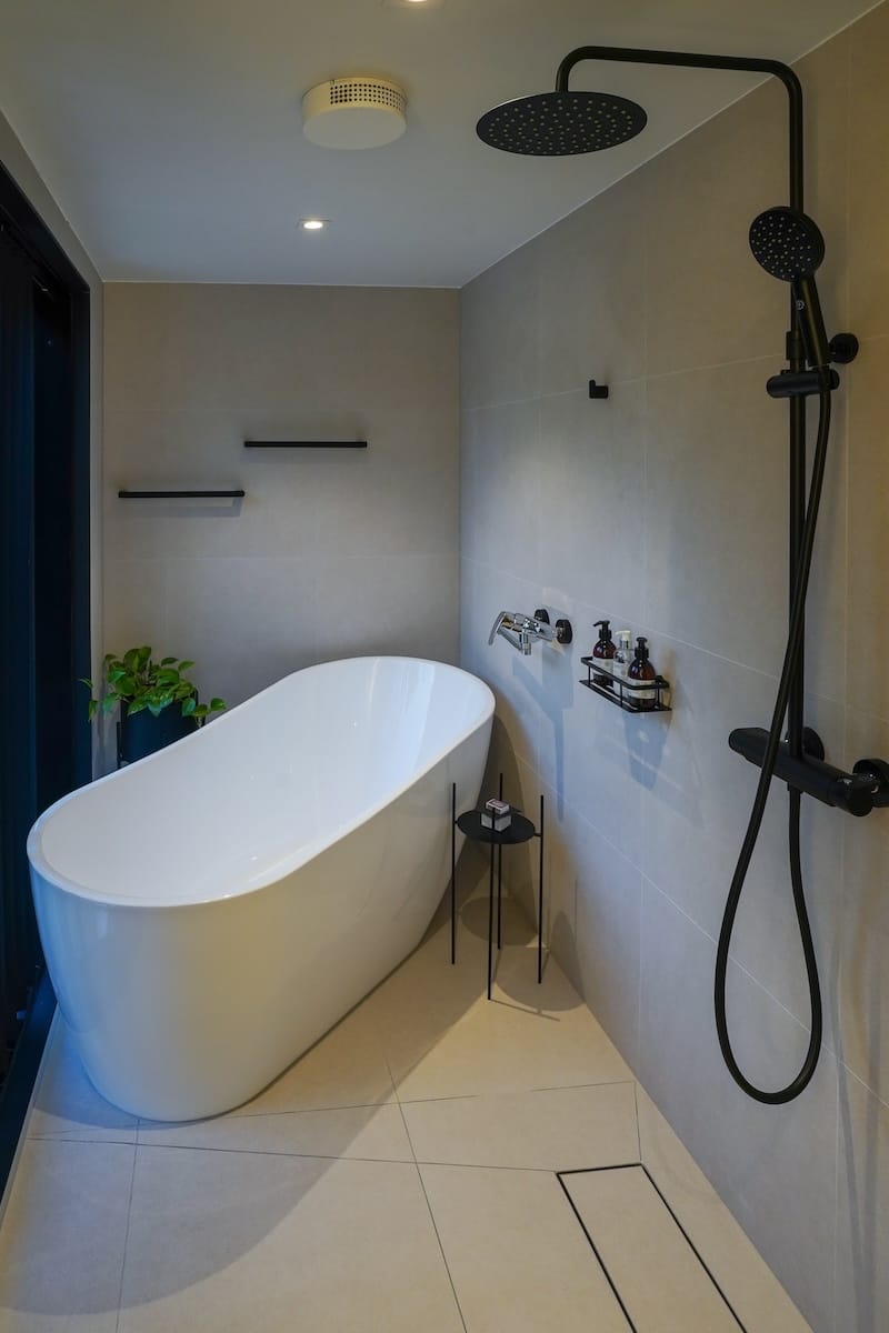 One of the bathrooms