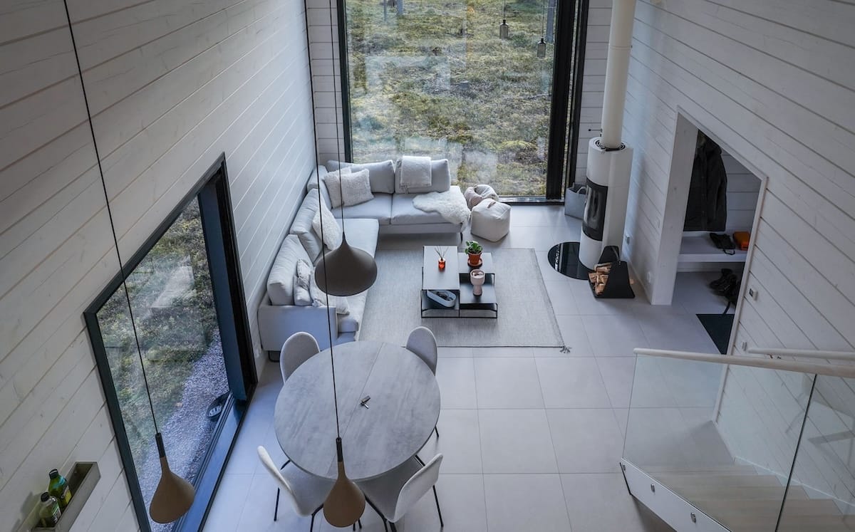 Overlooking the villa from the second floor