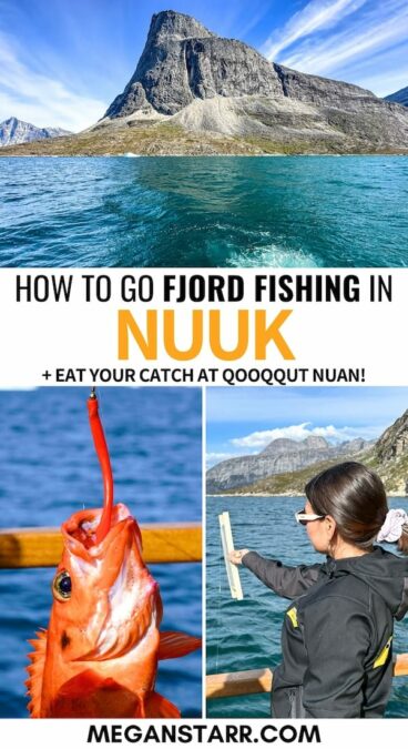 Are you looking for a unique tour that will allow you to dive into everyday life in Nuuk? This is a review of Catch ’n Eat, a boat trip to Qooqqut Nuan with Nuuk Water Taxi, including my experience, how to book, and what to expect! | Nuuk tours | Tours in Nuuk | Things to do in Nuuk Greenland | Things to do in Greenland | Summer tours in Nuuk | Nuuk in summer | What to do in Nuuk | Nuuk boat trips | Nuuk boat tours | Fishing in Nuuk | Fishing in Greenland